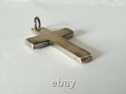 Antique Large Reliquary Cross in Solid Silver, 18th Century, Brittany Region