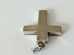 Antique Large Reliquary Cross in Solid Silver, 18th Century, Brittany Region