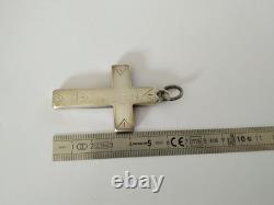 Antique Large Reliquary Cross in Solid Silver, 18th Century, Brittany Region