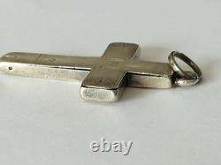 Antique Large Reliquary Cross in Solid Silver, 18th Century, Brittany Region