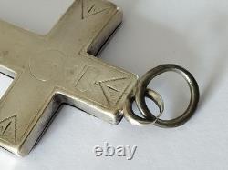 Antique Large Reliquary Cross in Solid Silver, 18th Century, Brittany Region