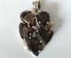 Antique Large Solid Silver Smoky Quartz Pendant 925