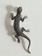 +++ Antique Lizard Salamander Brooch Solid Silver Marcasite +++