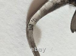 +++ Antique Lizard Salamander Brooch Solid Silver Marcasite +++
