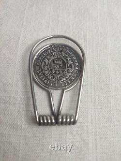 Antique Louis XV coin money clip in solid silver