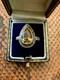 Antique Marquise Ring In Solid Silver With Citrine And Old-cut Diamonds