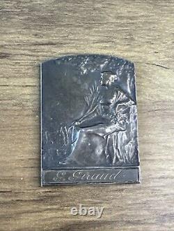 Antique Medal Plated in Solid Silver G. GIRAUD Art Nouveau BAUDICHON 1921