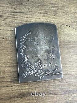 Antique Medal Plated in Solid Silver G. GIRAUD Art Nouveau BAUDICHON 1921