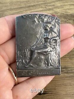 Antique Medal Plated in Solid Silver G. GIRAUD Art Nouveau BAUDICHON 1921