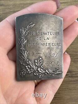 Antique Medal Plated in Solid Silver G. GIRAUD Art Nouveau BAUDICHON 1921