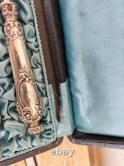 Antique Mignardises Hors D'oeuvres Service Solid Silver Minerva Mark