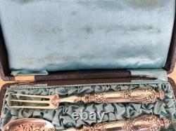 Antique Mignardises Hors D'oeuvres Service Solid Silver Minerva Mark