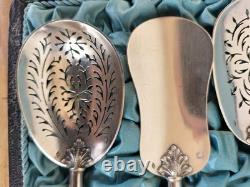 Antique Mignardises Hors D'oeuvres Service Solid Silver Minerva Mark