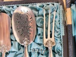 Antique Mignardises Hors D'oeuvres Service Solid Silver Minerva Mark