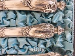 Antique Mignardises Hors D'oeuvres Service Solid Silver Minerva Mark
