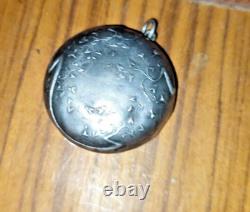 Antique Miniature Art Nouveau Sterling Silver Pillbox