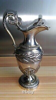 Antique Miniature Solid Silver Ewer Pitcher with Minerva Hallmark 142 gr