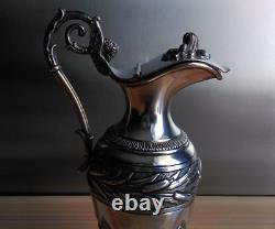 Antique Miniature Solid Silver Ewer Pitcher with Minerva Hallmark 142 gr