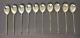 Antique Moka Or Caviar Spoons In Solid Russian Silver Sets Of 10