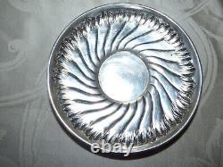 Antique Monogrammed Cup and Saucer Solid Silver Minerva Mark Weight 130 g