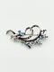 Antique Napoleon Iii Silver Brooch With Solid Silver And Precious Stones Hallmark Goldsmith