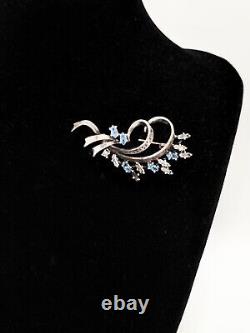 Antique Napoleon III silver brooch with solid silver and precious stones hallmark goldsmith
