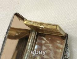 Antique Niello & Vermeil Silver Vinaigrette Pendant Perfume Salt Jewelry