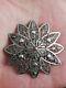 Antique Openwork Flower Brooch In Solid Silver