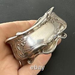 Antique Pair of Salt Shakers and Pepper Shakers in Solid Silver Art Nouveau 1900