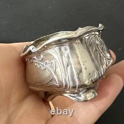 Antique Pair of Salt Shakers and Pepper Shakers in Solid Silver Art Nouveau 1900
