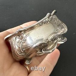 Antique Pair of Salt Shakers and Pepper Shakers in Solid Silver Art Nouveau 1900