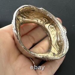 Antique Pair of Salt Shakers and Pepper Shakers in Solid Silver Art Nouveau 1900
