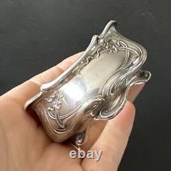 Antique Pair of Salt Shakers and Pepper Shakers in Solid Silver Art Nouveau 1900