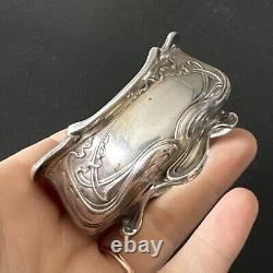 Antique Pair of Salt Shakers and Pepper Shakers in Solid Silver Art Nouveau 1900