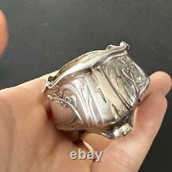 Antique Pair of Salt Shakers and Pepper Shakers in Solid Silver Art Nouveau 1900