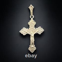Antique Pectoral Cross 1882 Solid Silver Jeweler Blot & Cie Lyon in Beautiful Condition