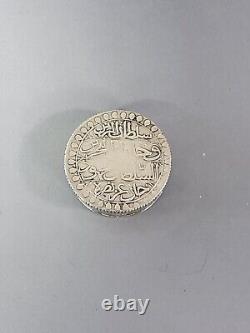 Antique Pill Box Islamic Art 19th Century Algeria Mahmoud II 1823 Solid Silver
