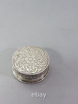 Antique Pill Box Islamic Art 19th Century Algeria Mahmoud II 1823 Solid Silver