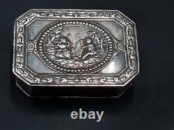 Antique Pillbox, Sterling Silver, Animated Decoration, Tétard-Frères, Minerva, 43.3 g