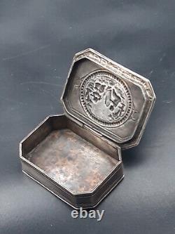 Antique Pillbox, Sterling Silver, Animated Decoration, Tétard-Frères, Minerva, 43.3 g