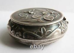 Antique Powder Box In Solid Argent Art New Silver Box