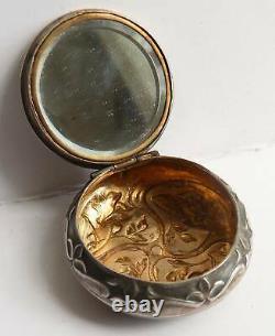 Antique Powder Box In Solid Argent Art New Silver Box
