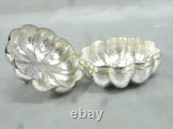 Antique Pumpkin Pill Box, Solid Silver Box