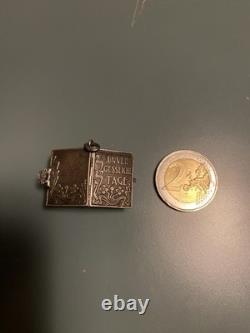 Antique Rare Solid Silver Miniature Book Locket Empty Photo Holder Very Good Condition