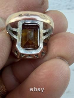 Antique Ring 18k Gold Solid Silver