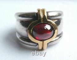 Antique Ring In Solid Argent + Red Stone Silver Ring Antique Jewel