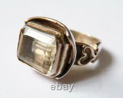 Antique Ring In Solid Silver And Silver Citrine Silver Ring Antique Jewel