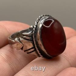 Antique Ring in Agate Solid Silver Roman Style