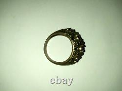 Antique Ring in Solid 925 Silver and Amethysts