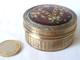 Antique Round Box In Solid Silver, Vermeil, And Bressan Enamels